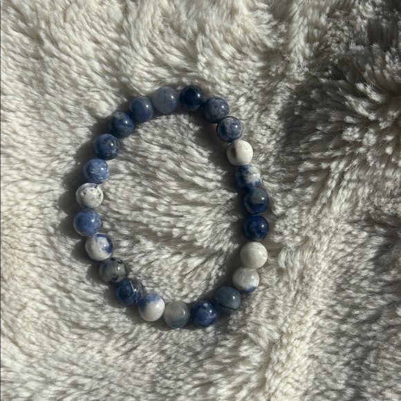Sodalite Crystal Bracelet – 7” | Natural Stones | Deep Azure | Raw Beauty | - Picture 3 of 5